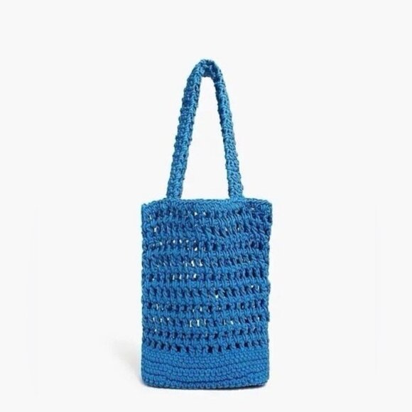 NWT J.Crew Large Tote Bag In Blue - Picture 1 of 4
